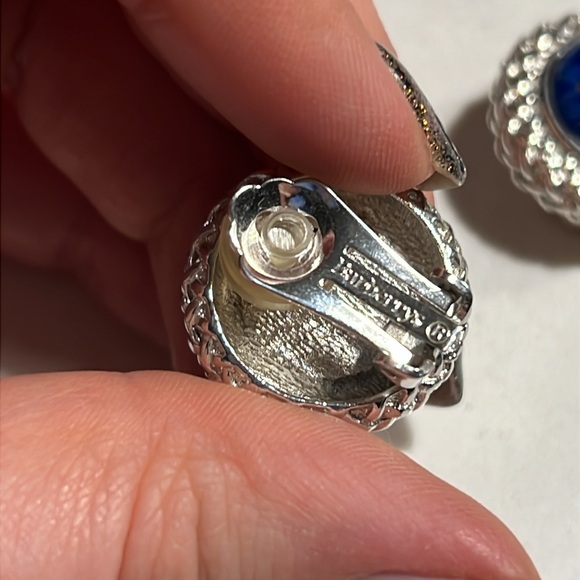 Burberrys Blue Silver Tone Earrings - Picture 11 of 11